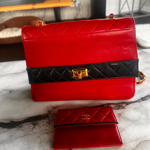 Rare CHANEL CC trapézoid flap bag with wallets - Picture 7 of 14